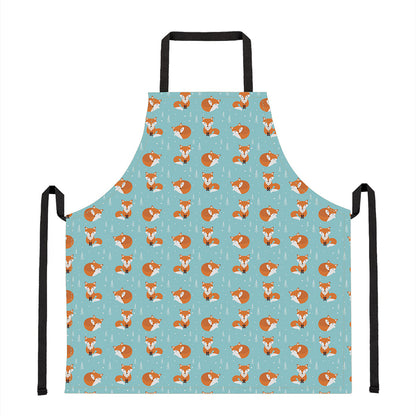 Winter Fox Pattern Print Apron
