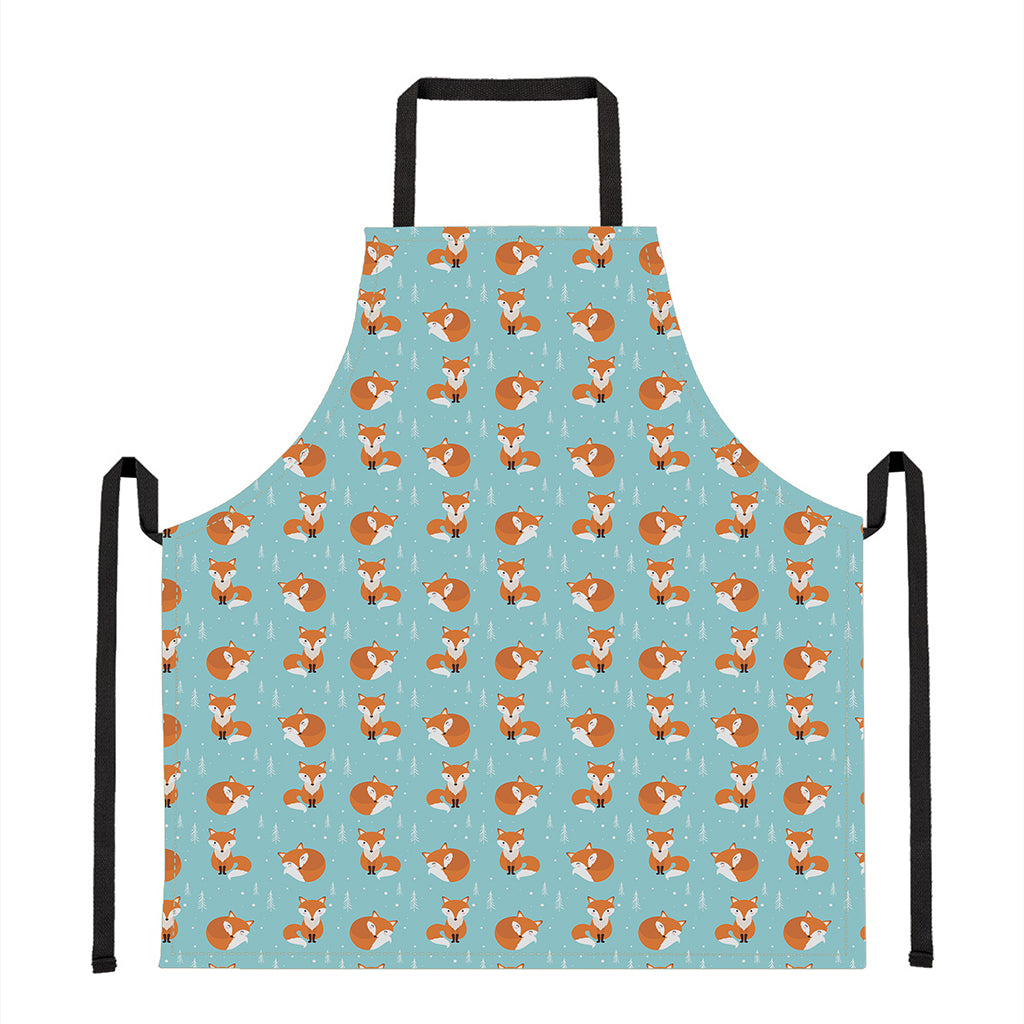 Winter Fox Pattern Print Apron