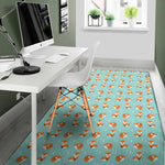 Winter Fox Pattern Print Area Rug