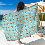 Winter Fox Pattern Print Beach Sarong Wrap