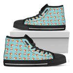 Winter Fox Pattern Print Black High Top Shoes