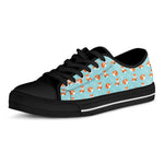 Winter Fox Pattern Print Black Low Top Shoes