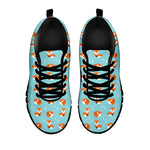 Winter Fox Pattern Print Black Sneakers