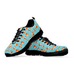 Winter Fox Pattern Print Black Sneakers