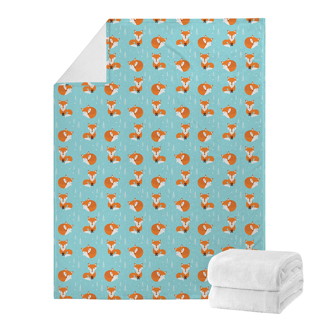 Winter Fox Pattern Print Blanket