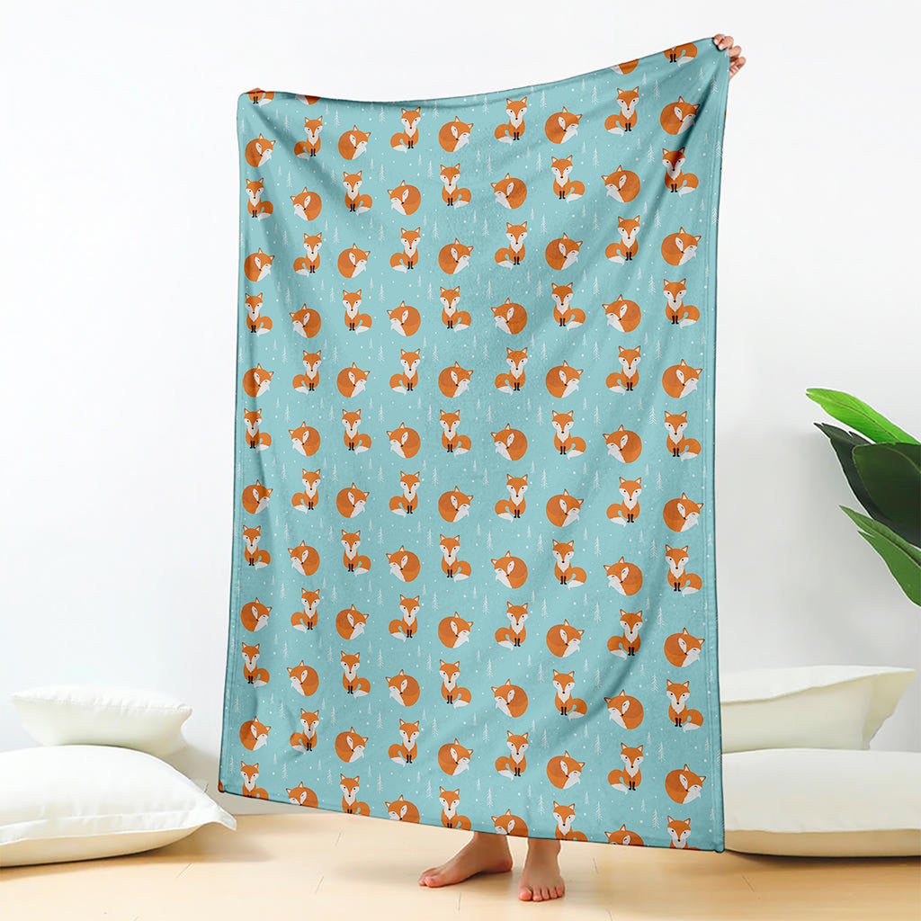 Winter Fox Pattern Print Blanket