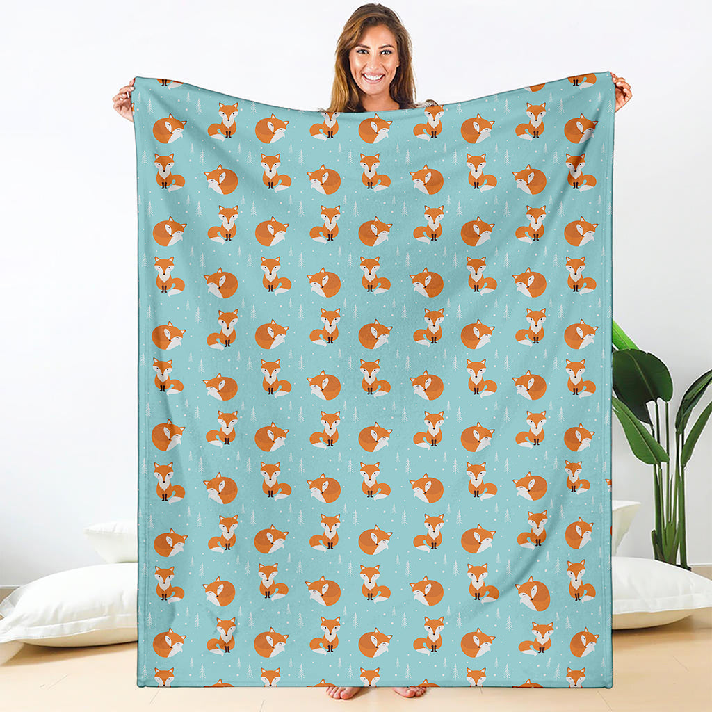 Winter Fox Pattern Print Blanket