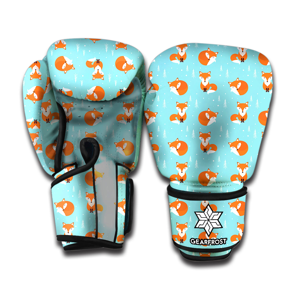 Winter Fox Pattern Print Boxing Gloves