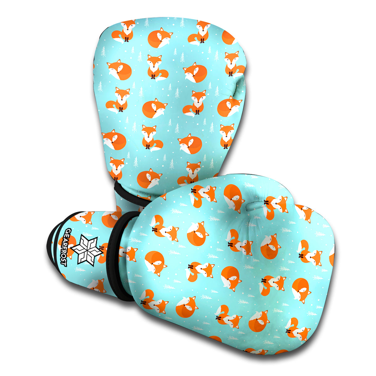 Winter Fox Pattern Print Boxing Gloves