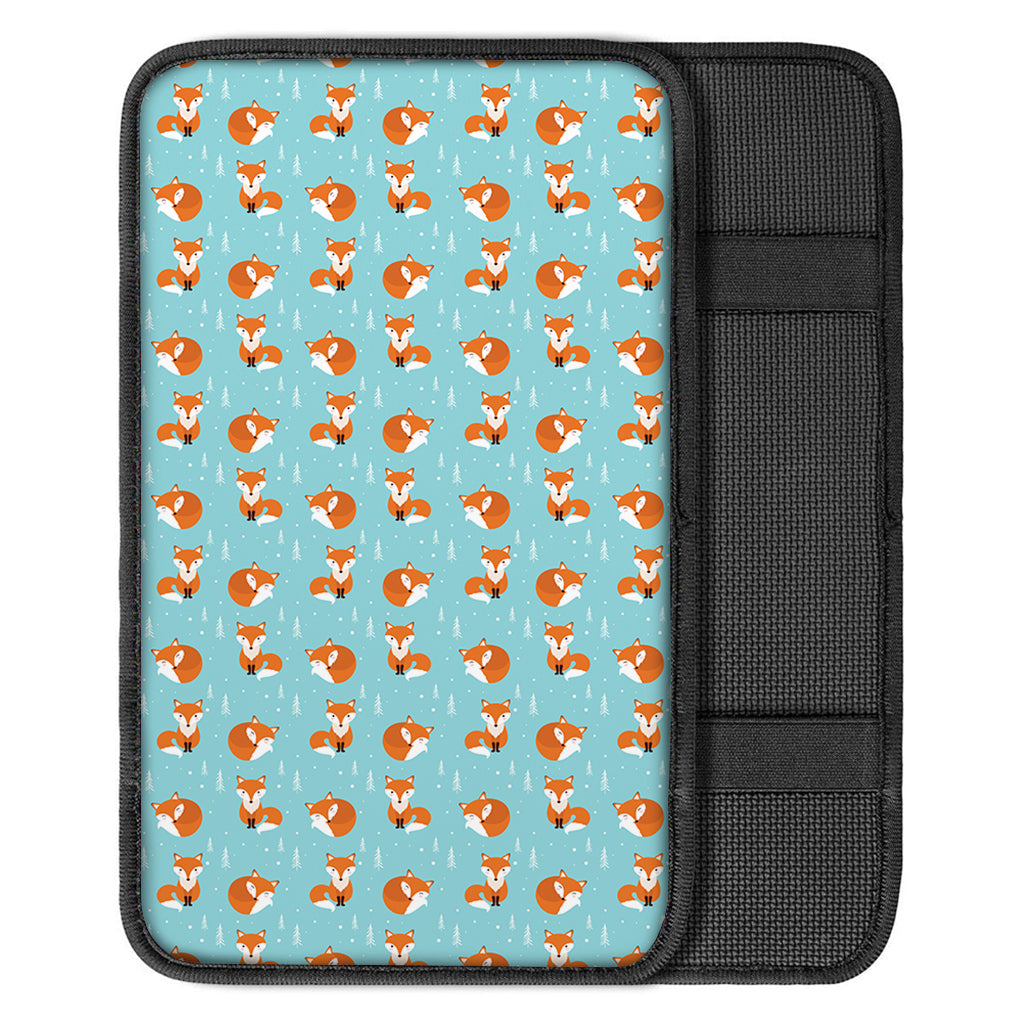 Winter Fox Pattern Print Car Center Console Cover