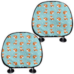 Winter Fox Pattern Print Car Headrest Covers