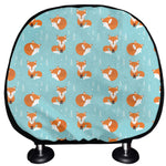 Winter Fox Pattern Print Car Headrest Covers