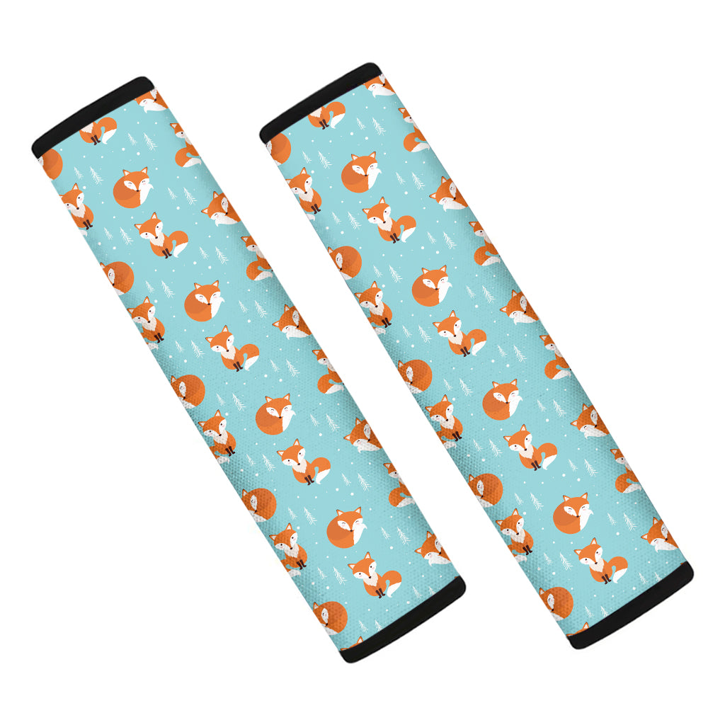 Winter Fox Pattern Print Car Seat Belt Covers