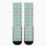 Winter Fox Pattern Print Crew Socks