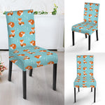 Winter Fox Pattern Print Dining Chair Slipcover