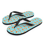 Winter Fox Pattern Print Flip Flops
