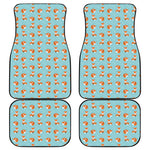 Winter Fox Pattern Print Front and Back Car Floor Mats