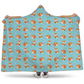 Winter Fox Pattern Print Hooded Blanket