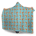 Winter Fox Pattern Print Hooded Blanket