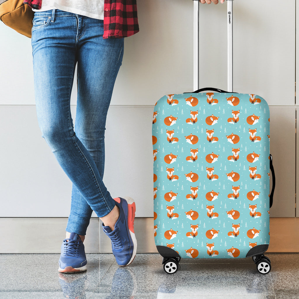 Winter Fox Pattern Print Luggage Cover