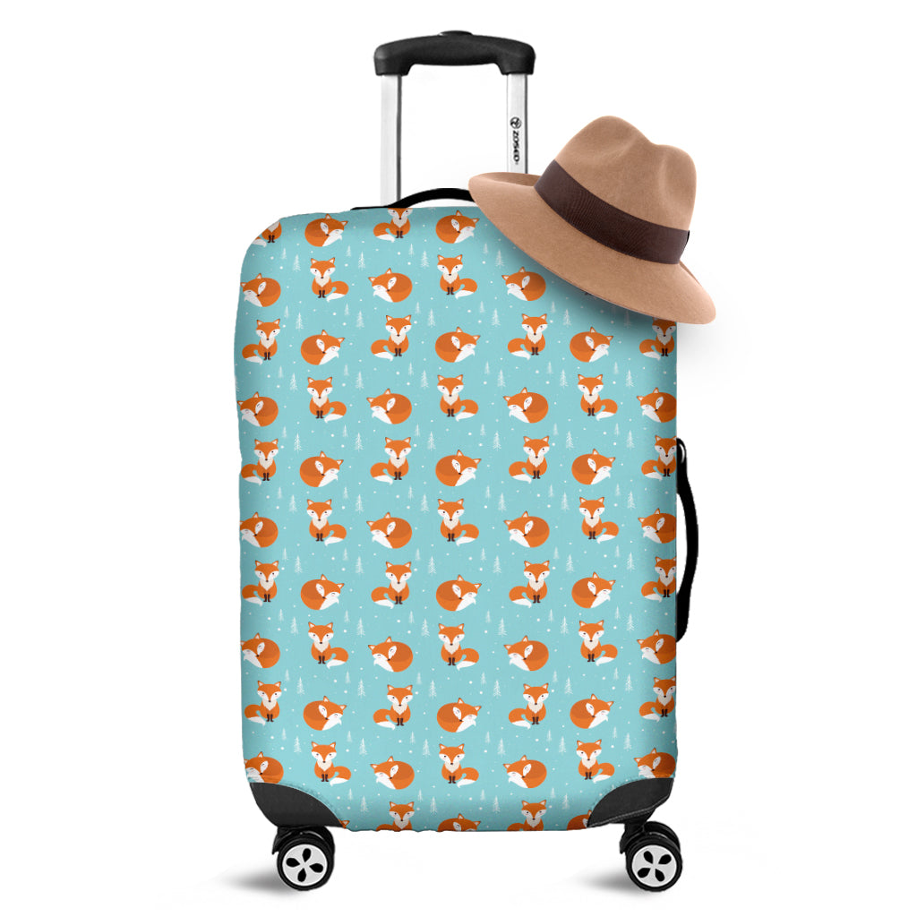 Winter Fox Pattern Print Luggage Cover