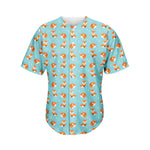 Winter Fox Pattern Print Men's Baseball Jersey