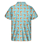 Winter Fox Pattern Print Men's Short Sleeve Shirt