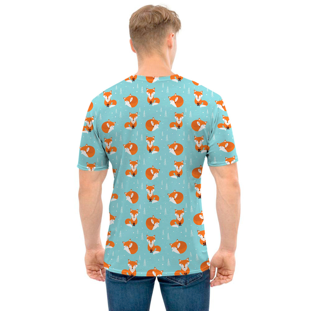 Winter Fox Pattern Print Men's T-Shirt