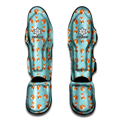 Winter Fox Pattern Print Muay Thai Shin Guard