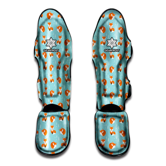 Winter Fox Pattern Print Muay Thai Shin Guard