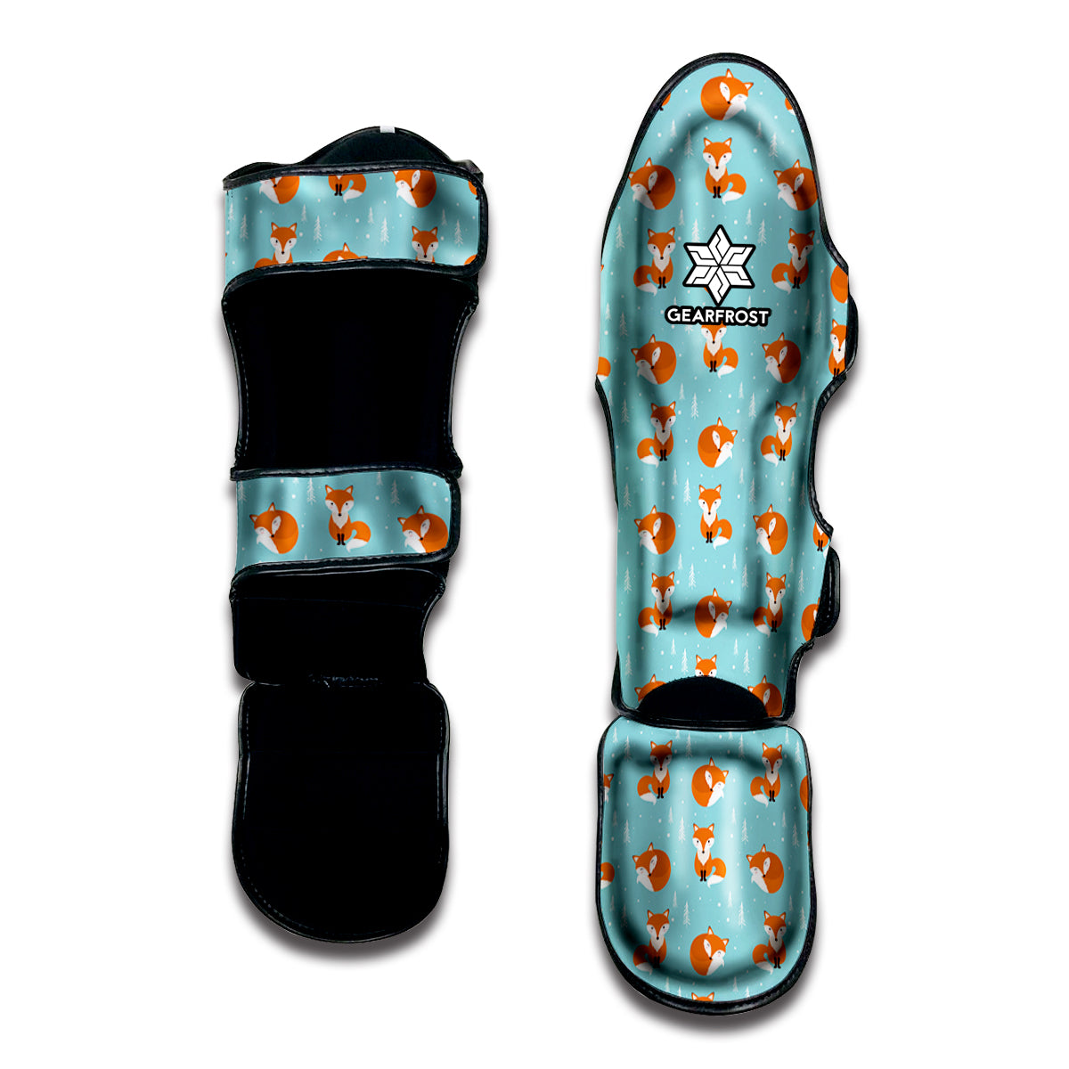 Winter Fox Pattern Print Muay Thai Shin Guard