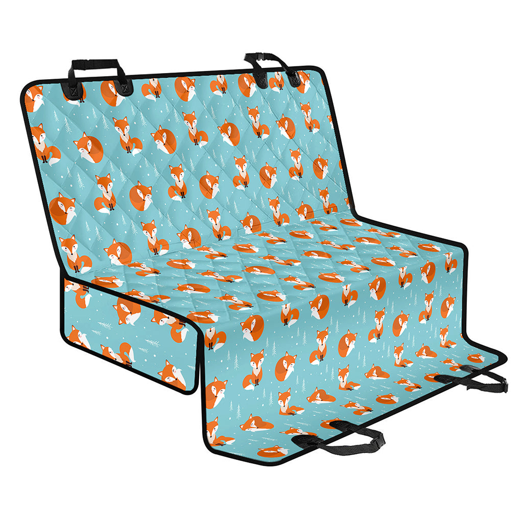 Winter Fox Pattern Print Pet Car Back Seat Cover
