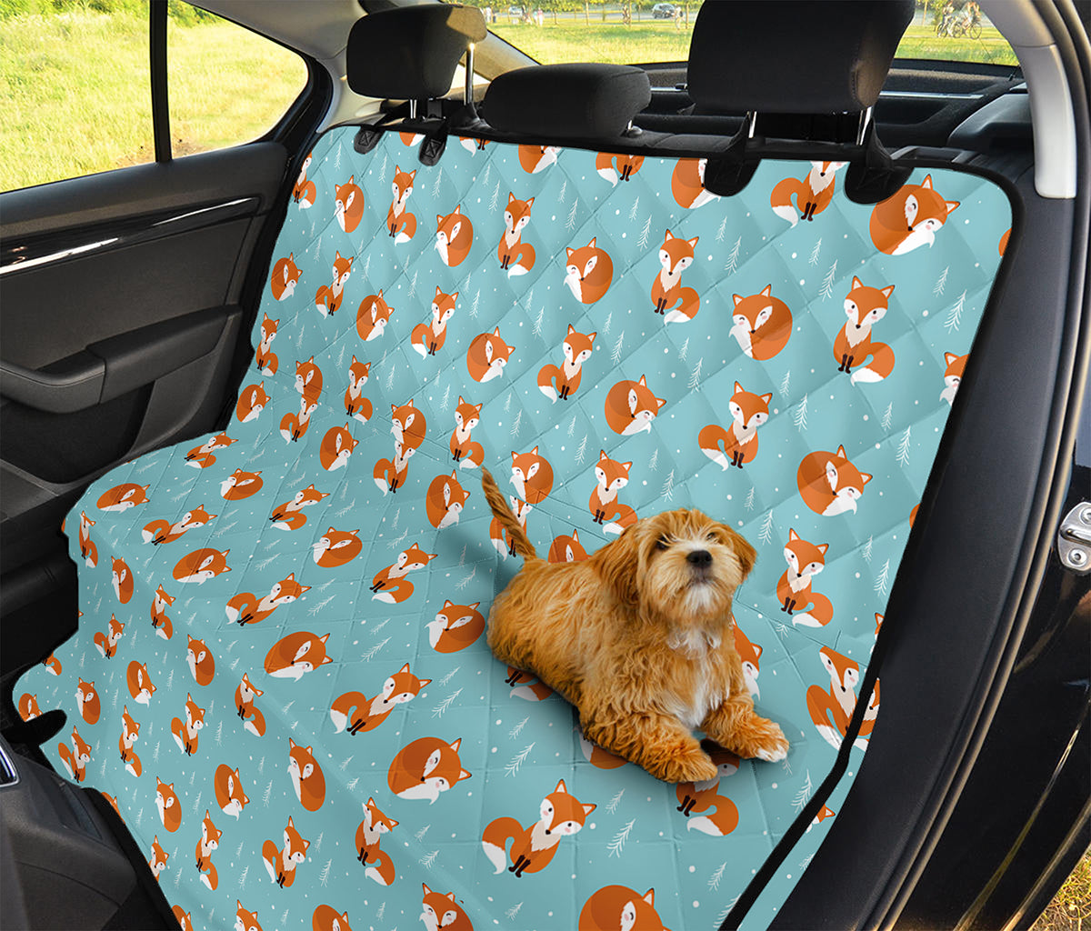 Winter Fox Pattern Print Pet Car Back Seat Cover