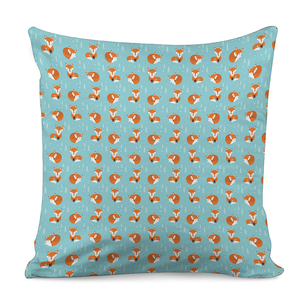 Winter Fox Pattern Print Pillow Cover