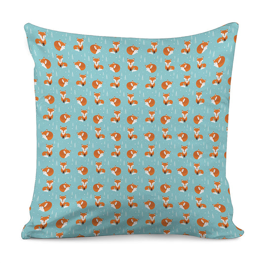 Winter Fox Pattern Print Pillow Cover