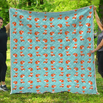Winter Fox Pattern Print Quilt