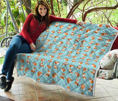 Winter Fox Pattern Print Quilt