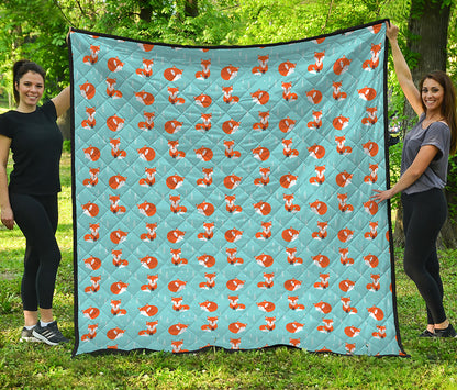 Winter Fox Pattern Print Quilt