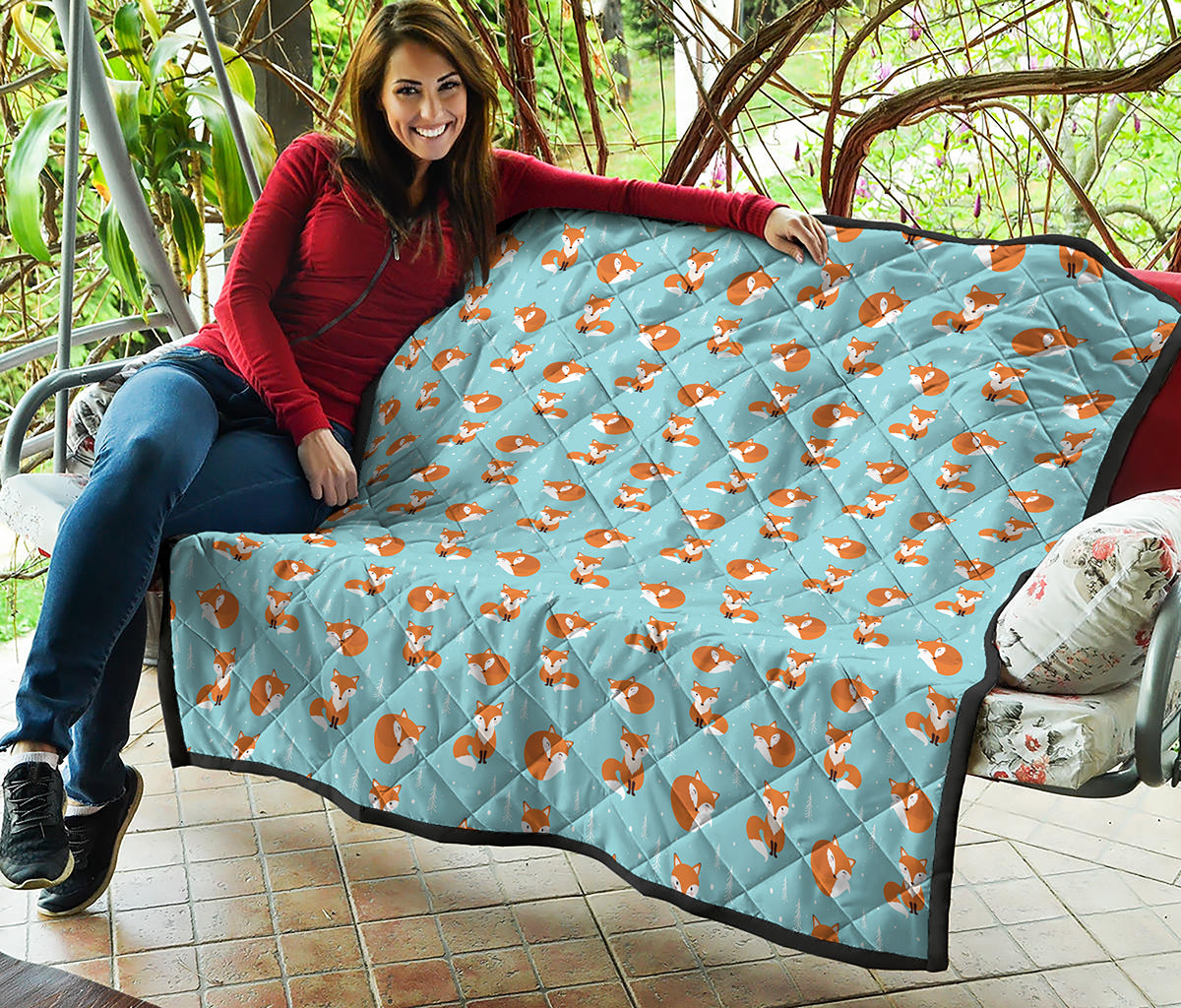 Winter Fox Pattern Print Quilt