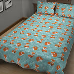 Winter Fox Pattern Print Quilt Bed Set