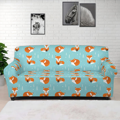 Winter Fox Pattern Print Sofa Cover
