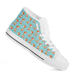 Winter Fox Pattern Print White High Top Shoes