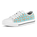 Winter Fox Pattern Print White Low Top Shoes