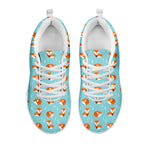 Winter Fox Pattern Print White Sneakers