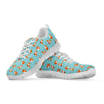 Winter Fox Pattern Print White Sneakers