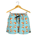 Winter Fox Pattern Print Women's Shorts
