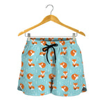 Winter Fox Pattern Print Women's Shorts