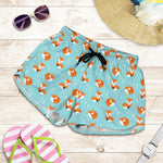 Winter Fox Pattern Print Women's Shorts