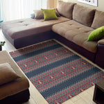 Winter Holiday Knitted Pattern Print Area Rug