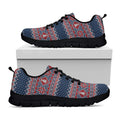 Winter Holiday Knitted Pattern Print Black Running Shoes